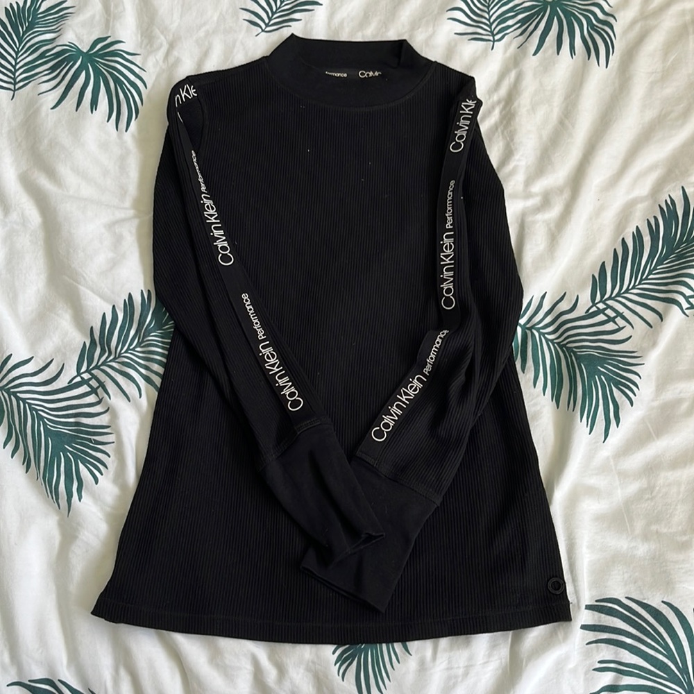Calvin Klein Rib Knit Performance Stretch Long Sleeve